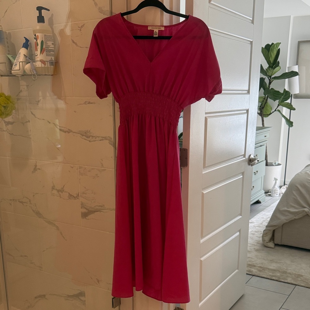 Elegant Pink Midi Dress Ava & Esme
